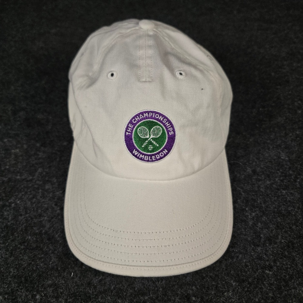 Wimbledon The Championships Tennis Logo White Cotton Adjustable Dad Hat Cap